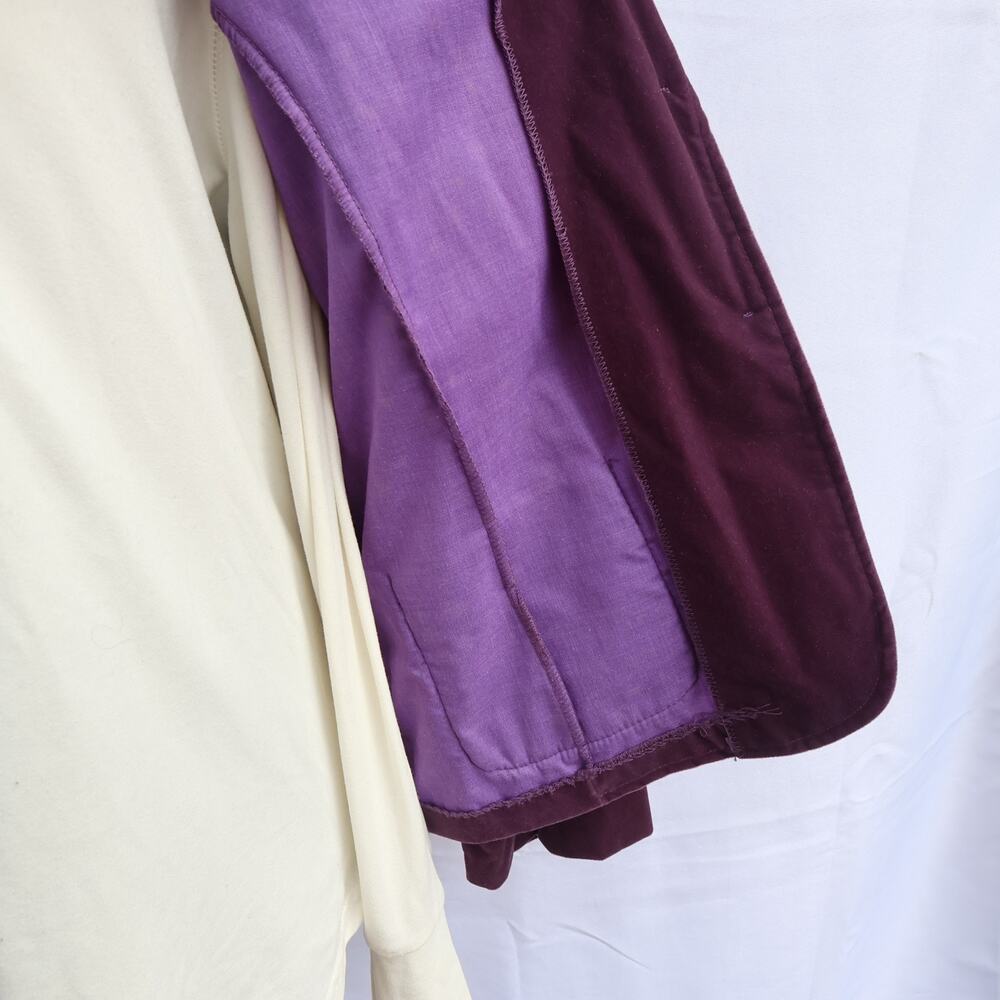 VTG Christel Velvet Blazer Women’s Sz 12 Burgundy Notch Lapel Single Breasted - Picture 11 of 13